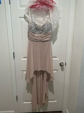 Josh & Jazz Champagne & Silver High-Low Formal/Prom Dress